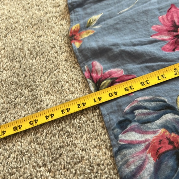 100%‎ Linen Floral Midi dress size M 8 10 Made In Italy Beach CottageCore cruise - Picture 14 of 16